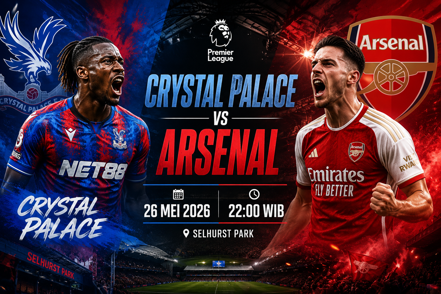 Prediksi Crystal Palace vs Arsenal 24 Mei 2026