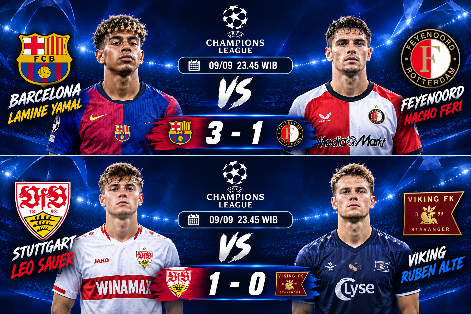 JADWAL PERTANDINGAN UEFA CHAMPIONS LEAGUE DAN PREDIKSI TENTUNYA!!!